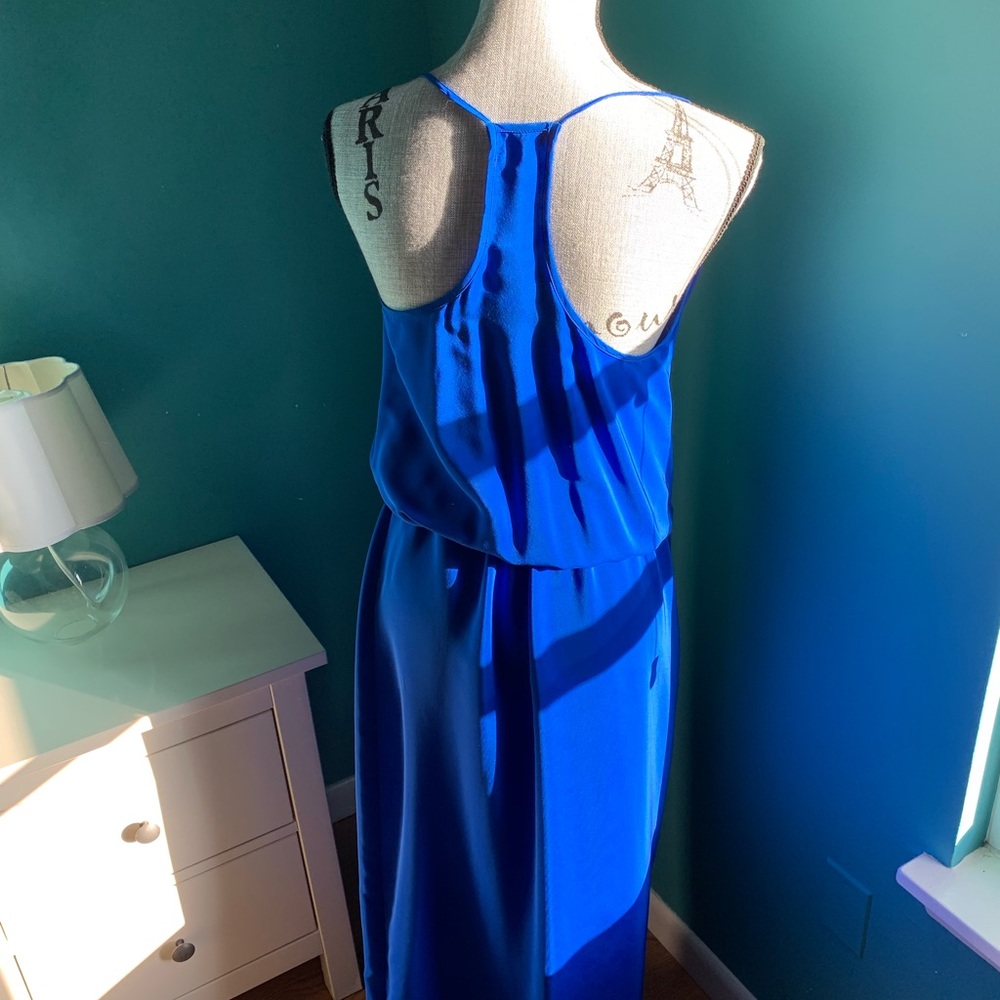 Silk Floor Length T-strap Dress - Picture 2 of 3